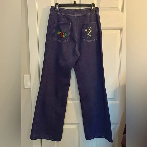 Vintage Blue Flare Jeans with Embroidery - Picture 1 of 9